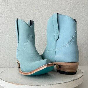 Lane EMMA JANE Womens Cowboy Bootie 8 Western Blue Cowgirl Short Ankle Boots
